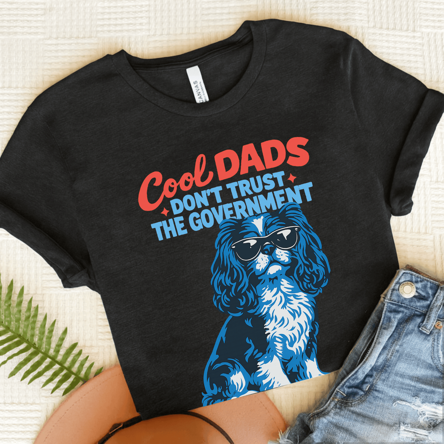 Cavalier Cool Dads Rebel Unisex TShirt Dark Grey Heather