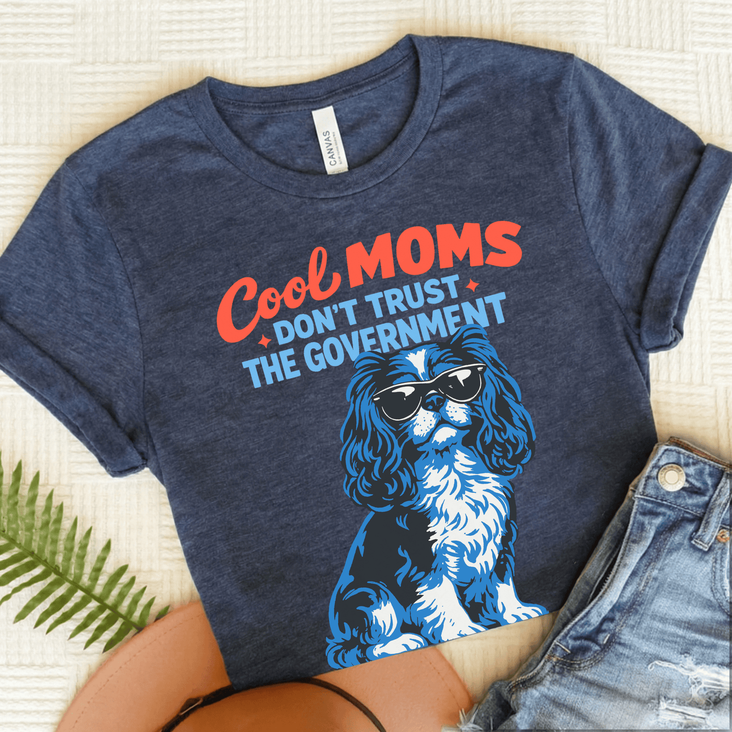 Cavalier Cool Moms Rebel Unisex TShirt Heather Navy