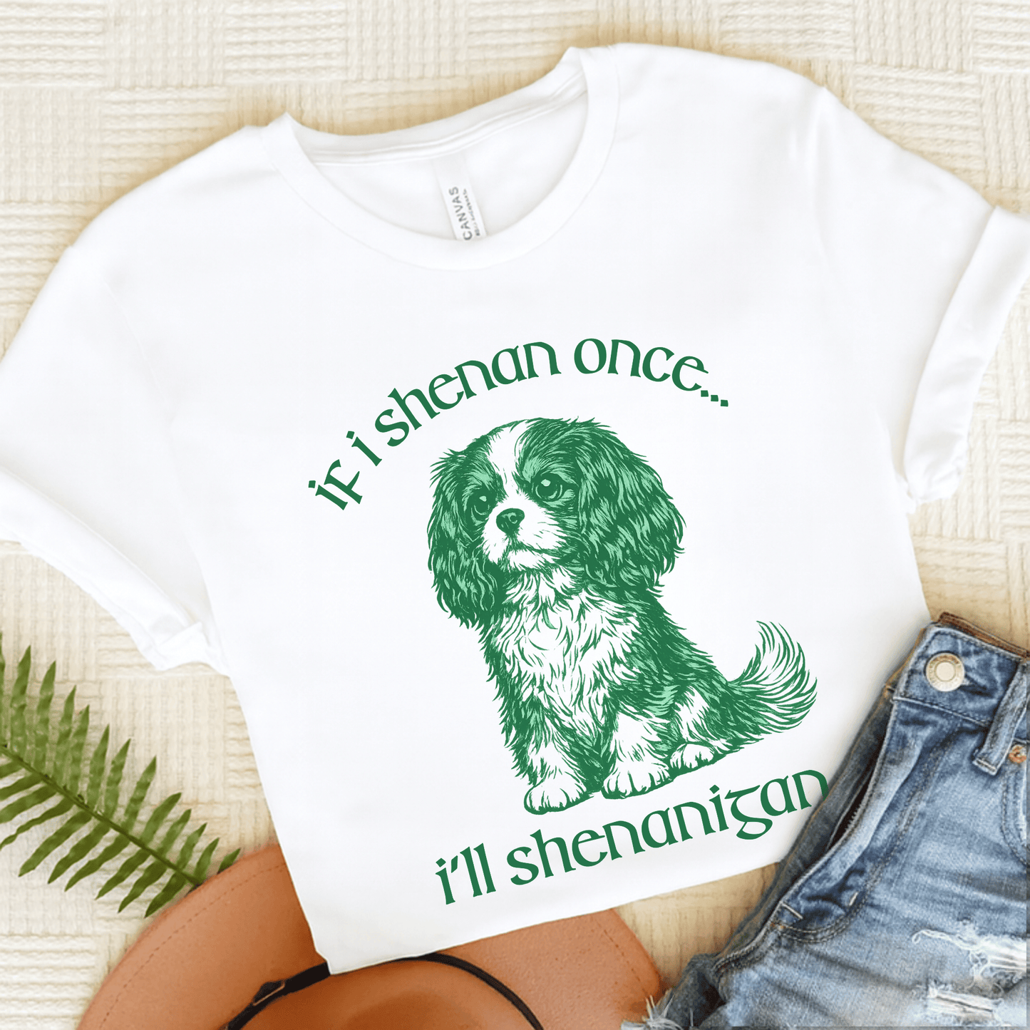 Cavalier King Charles Shenanigans Funny Unisex TShirt White