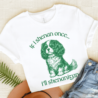 Cavalier King Charles Shenanigans Funny Unisex TShirt White