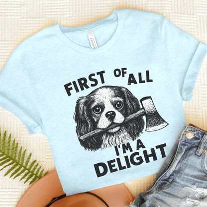 Cavalier King Charles Delight TShirt Heather Ice Blue