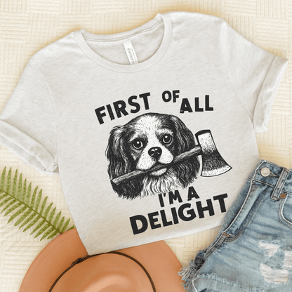 Cavalier King Charles Delight TShirt Ash