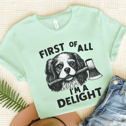 Cavalier King Charles Delight TShirt Heather Mint