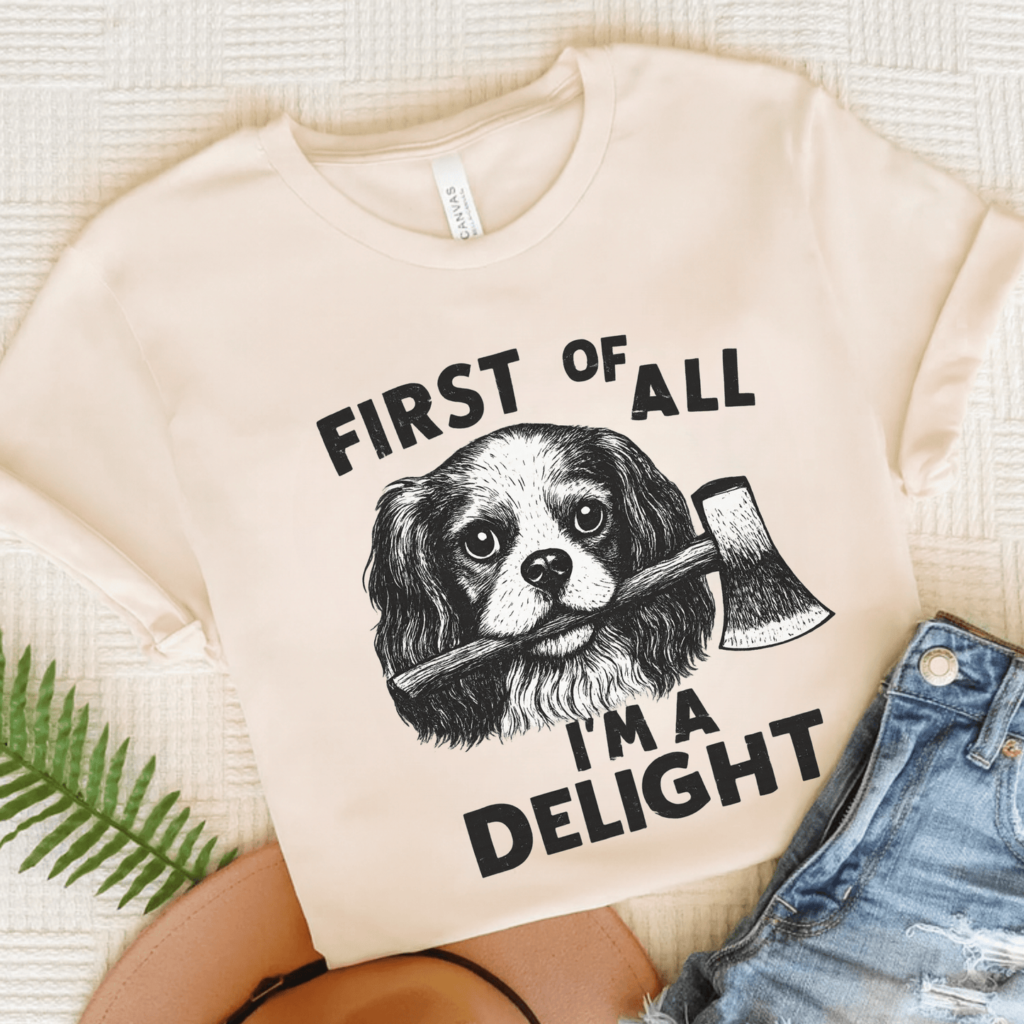 Cavalier King Charles Delight TShirt Natural