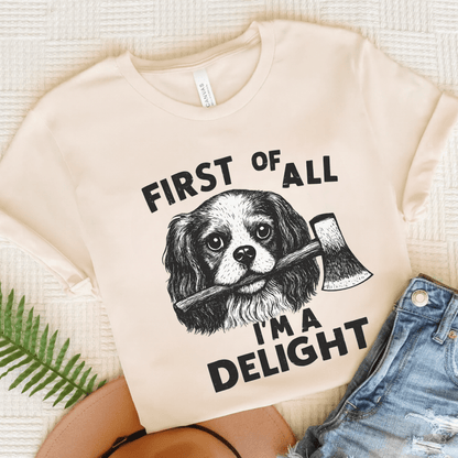 Cavalier King Charles Delight TShirt Natural
