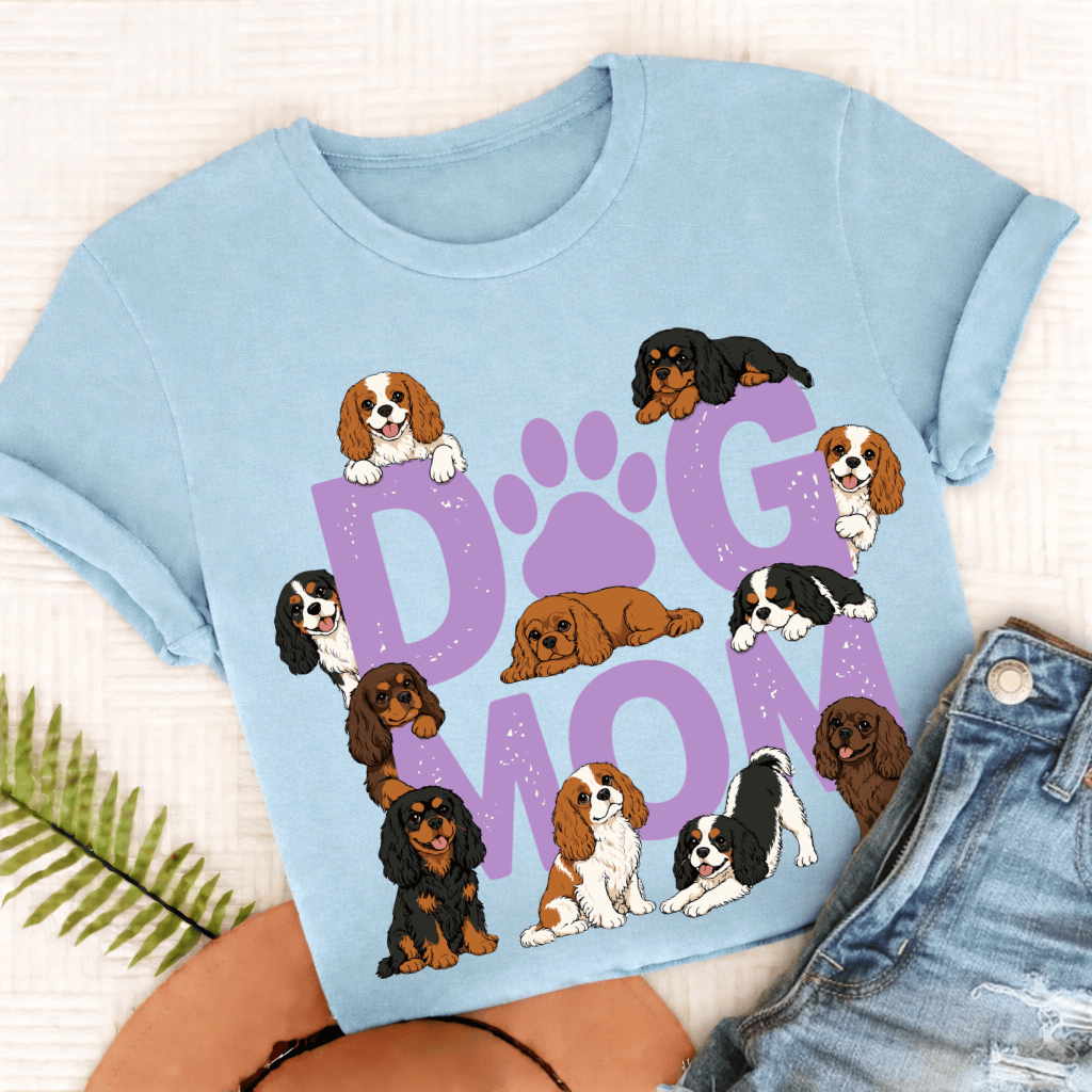 Cavalier King Charles Dog Mom Unisex TShirt Chambray