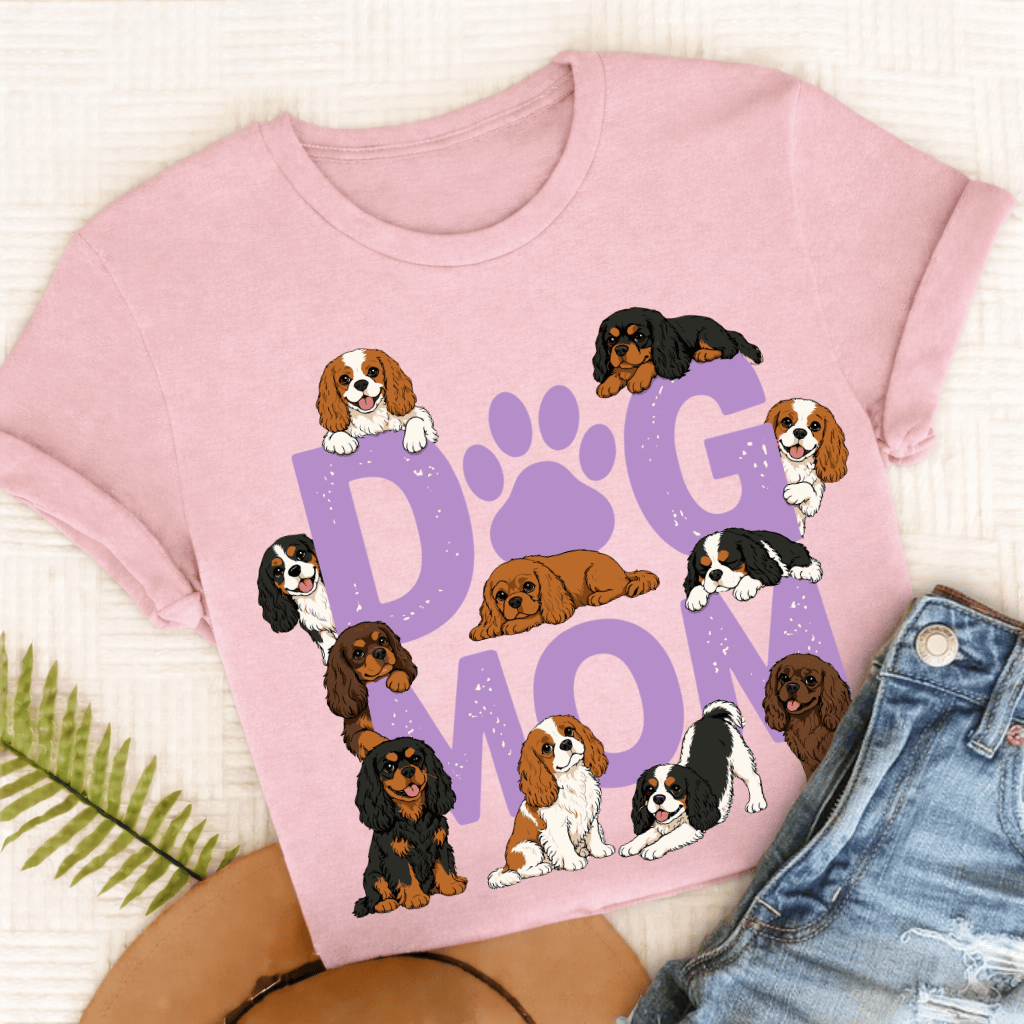 Cavalier King Charles Dog Mom Unisex TShirt Blossom