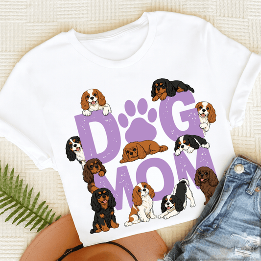 Cavalier King Charles Dog Mom Unisex TShirt White