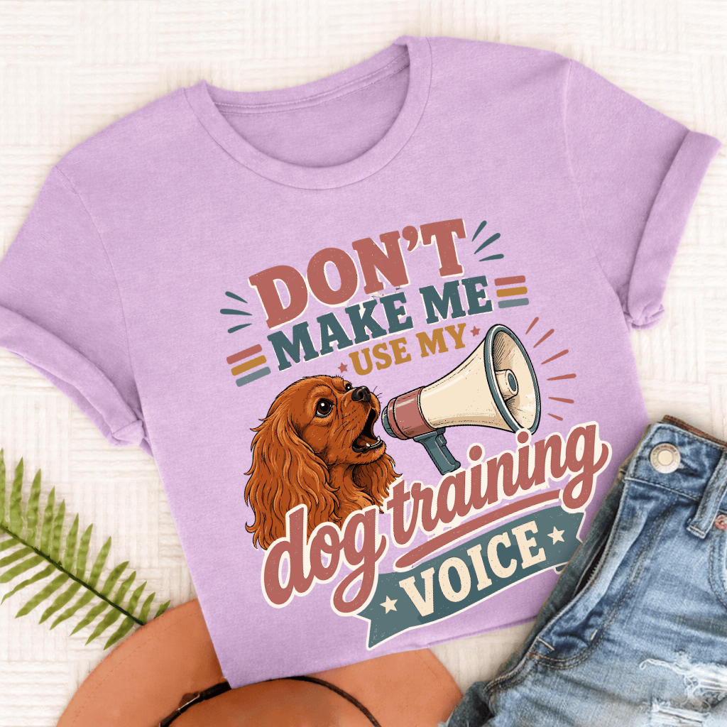 Cavalier King Charles Dog Training Voice Unisex TShirt Comfort Colors Orchid