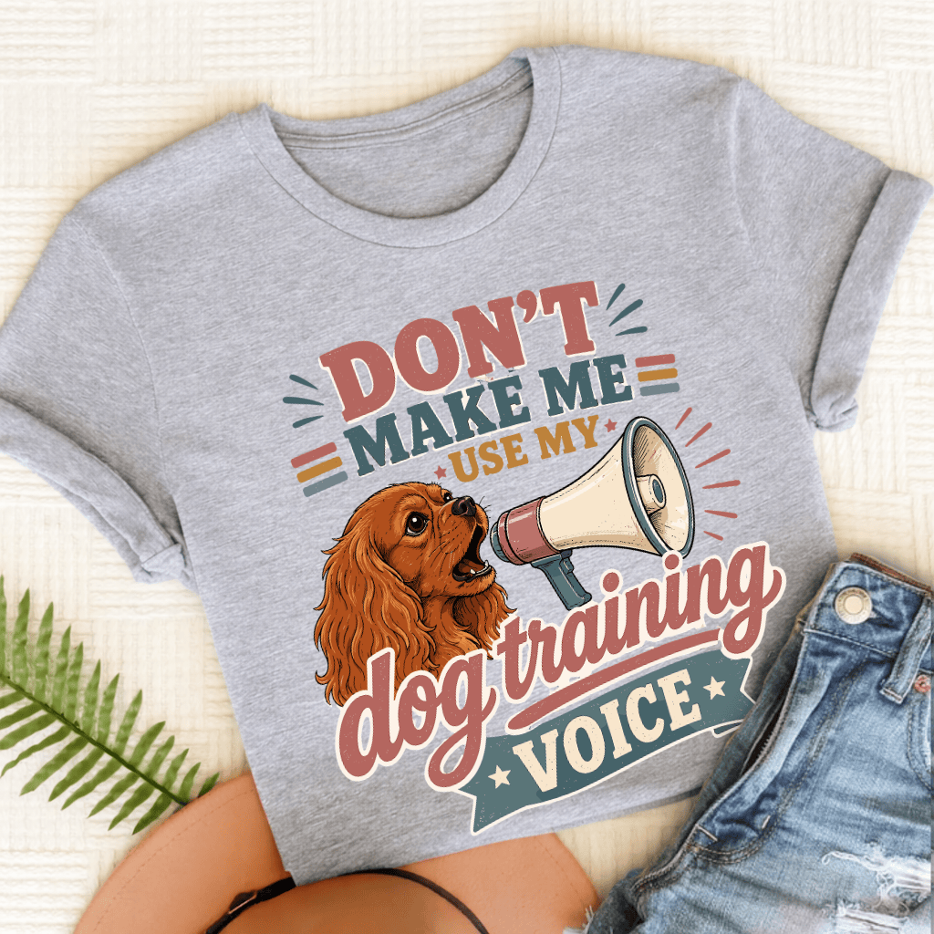 Cavalier King Charles Dog Training Voice Unisex TShirt Sport Grey