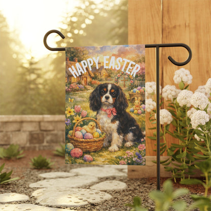 Personalized King Charles Elegant Easter Garden Flag