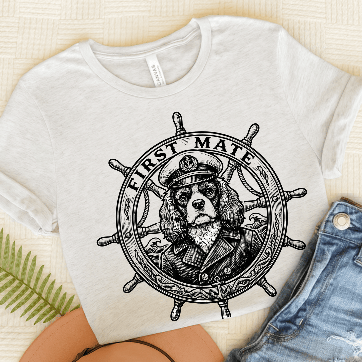Cavalier King Charles First Mate Unisex TShirt Ash