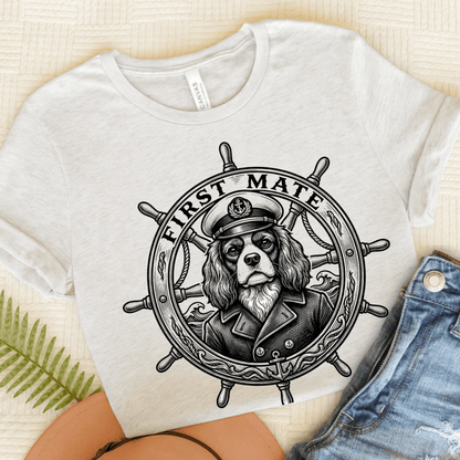 Cavalier King Charles First Mate Unisex TShirt Ash