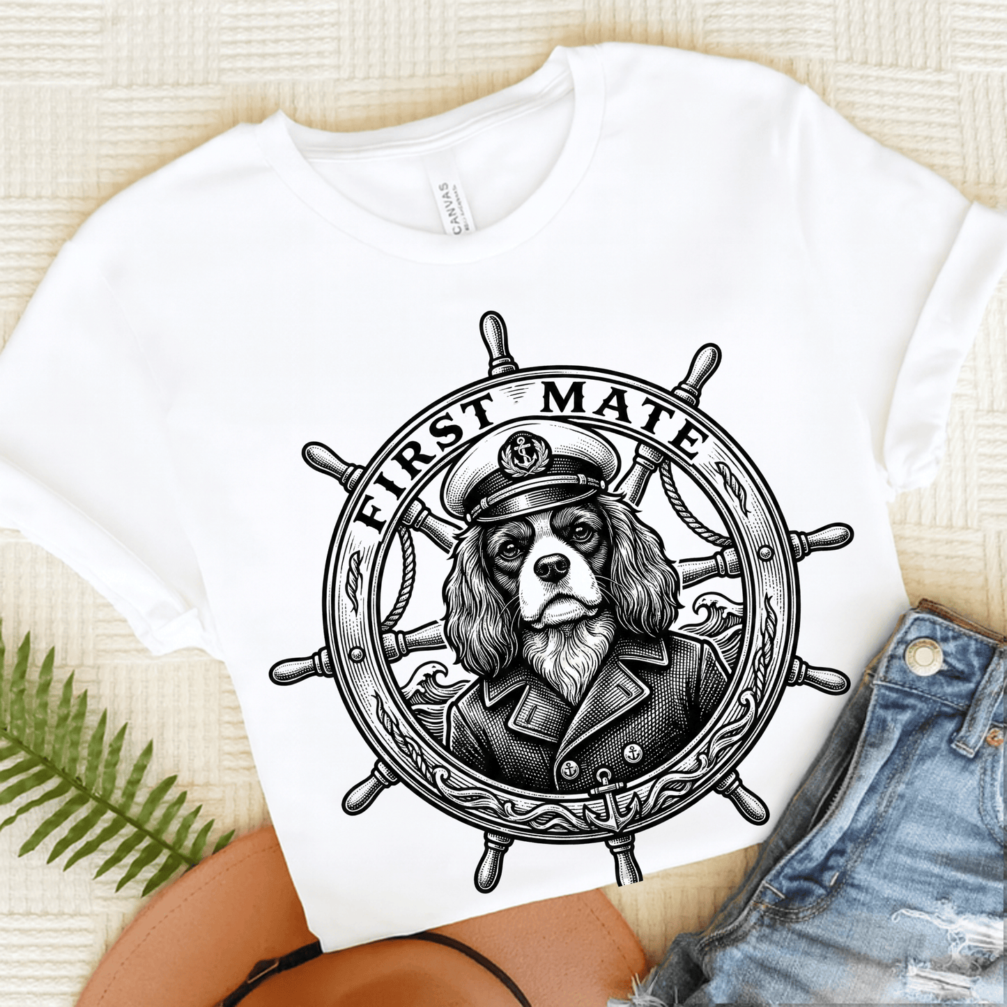 Cavalier King Charles First Mate Unisex TShirt White