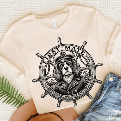 Cavalier King Charles First Mate Unisex TShirt Natural
