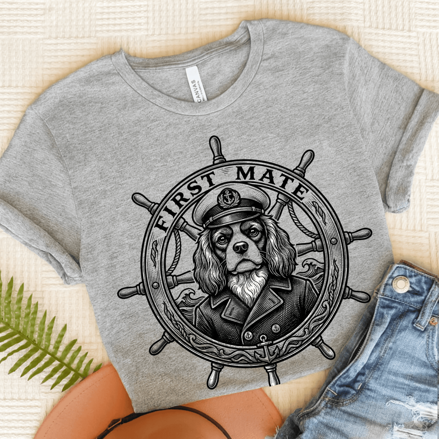 Cavalier King Charles First Mate Unisex TShirt Athletic Heather