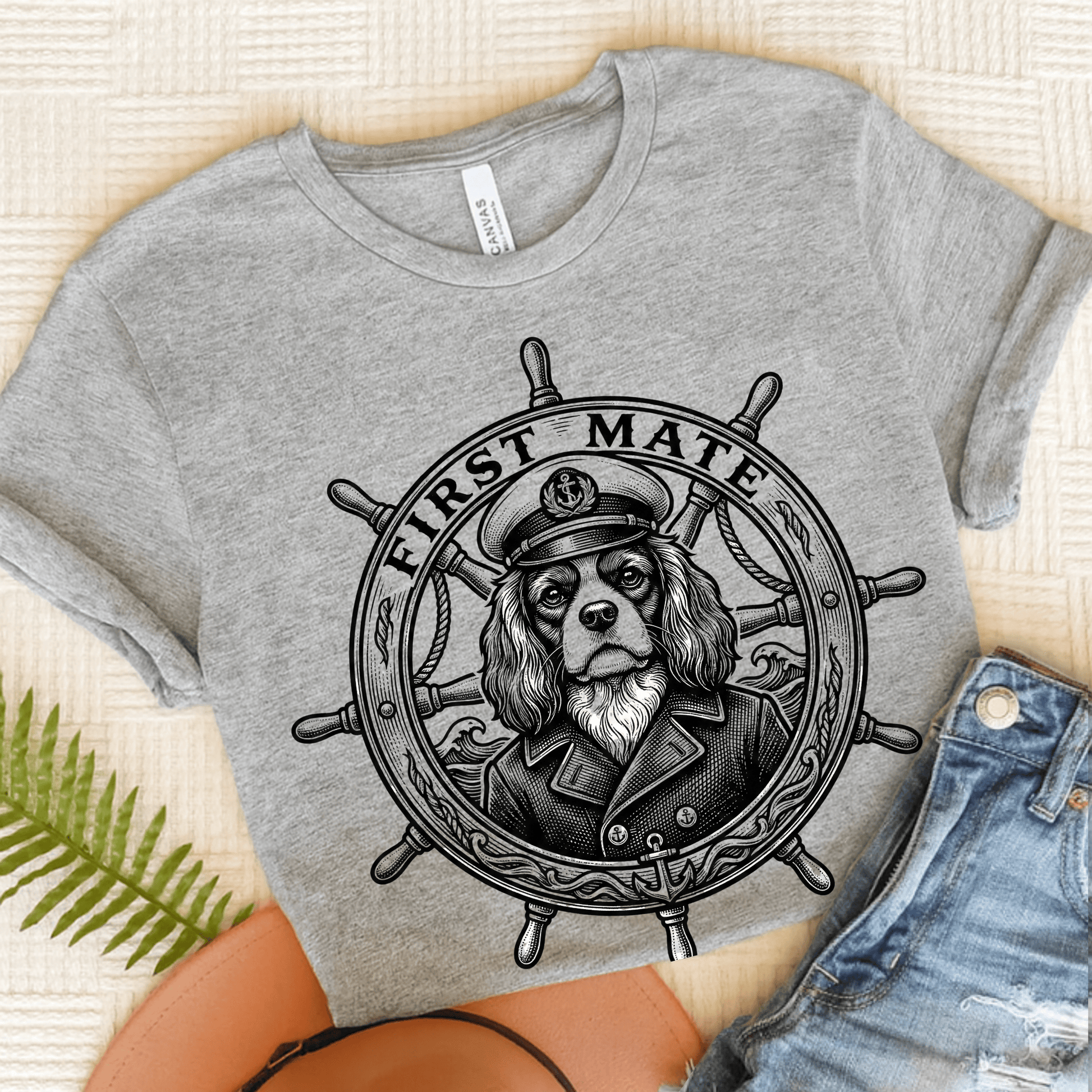 Cavalier King Charles First Mate Unisex TShirt Athletic Heather