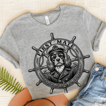 Cavalier King Charles First Mate Unisex TShirt Athletic Heather