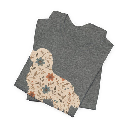 Printify T-Shirt Cavalier King Charles Floral Silhouette TShirt
