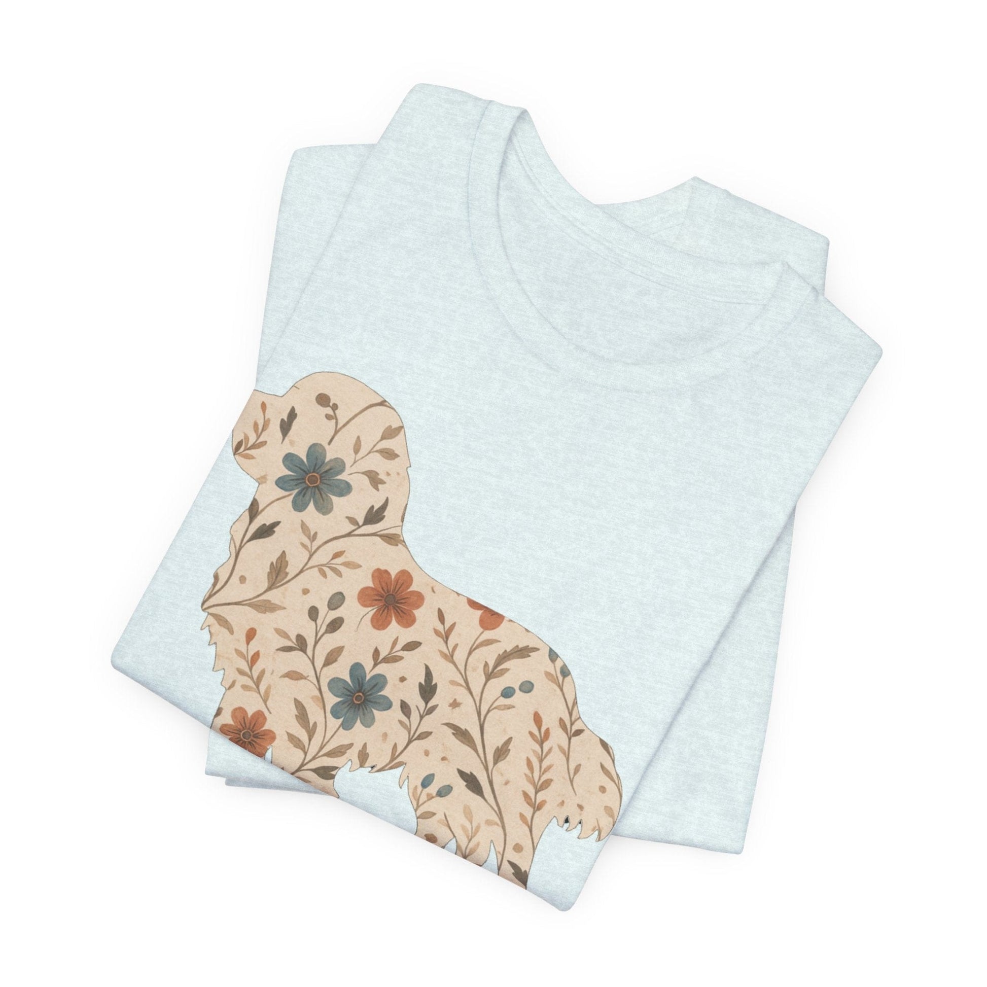 Printify T-Shirt Cavalier King Charles Floral Silhouette TShirt