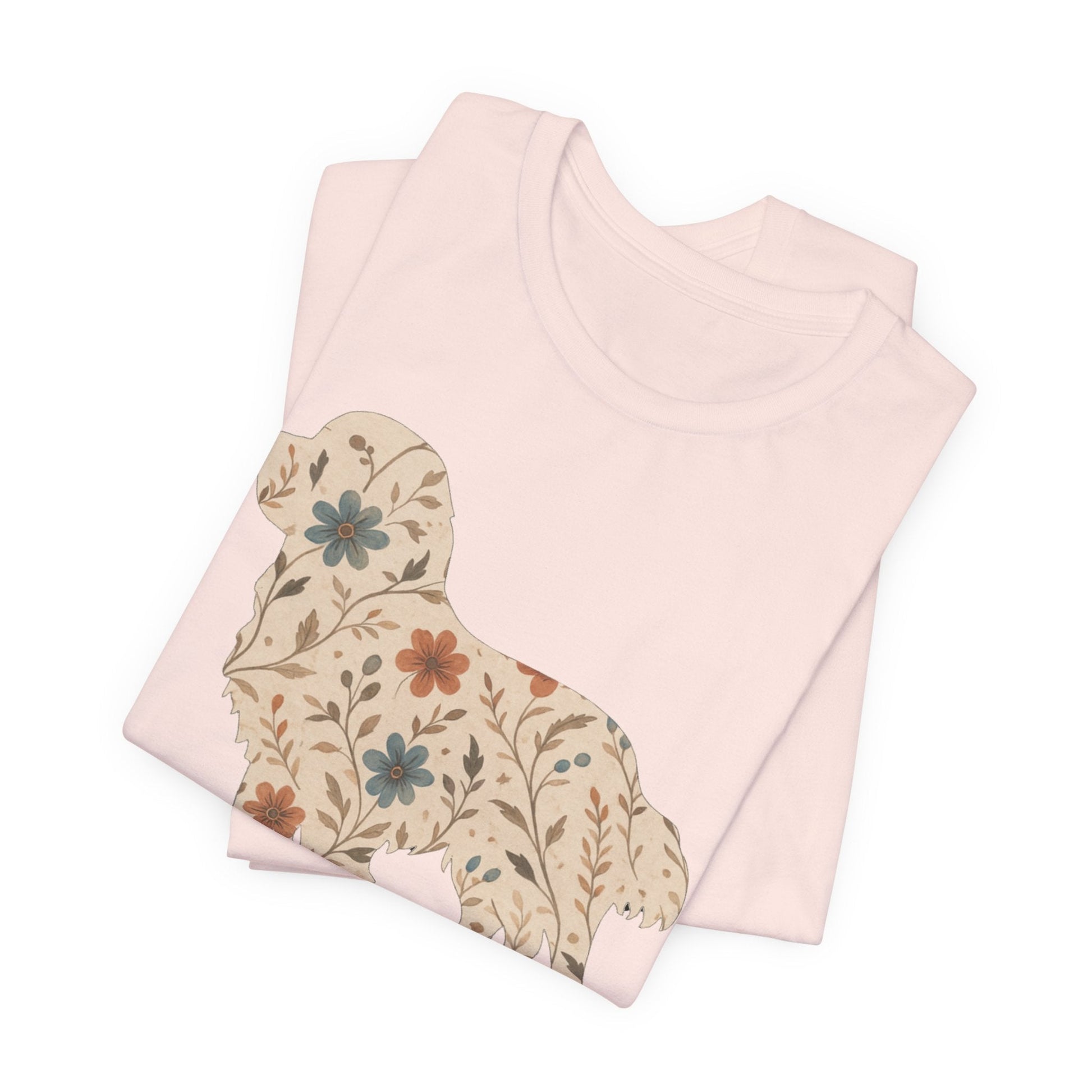 Printify T-Shirt Cavalier King Charles Floral Silhouette TShirt
