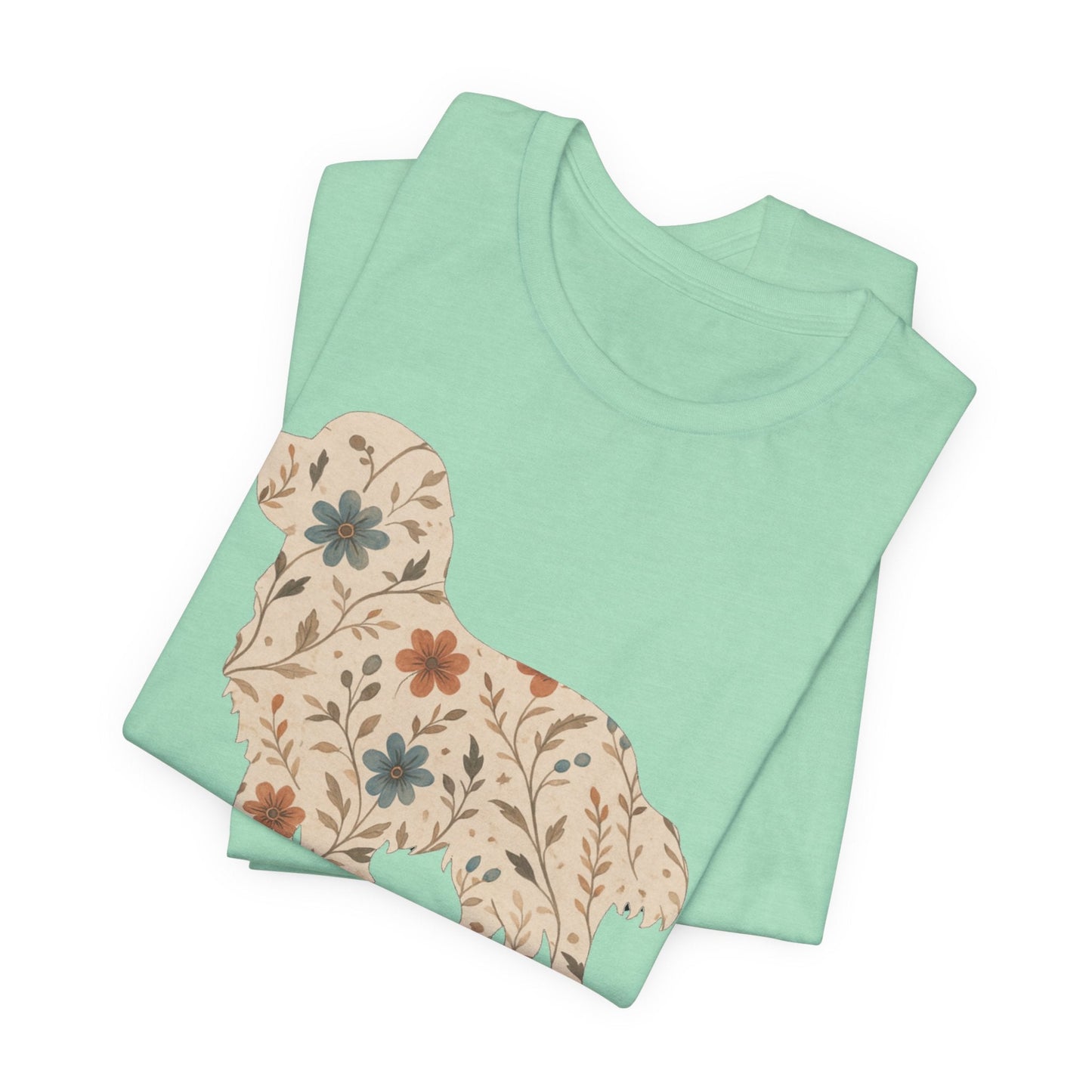 Printify T-Shirt Cavalier King Charles Floral Silhouette TShirt