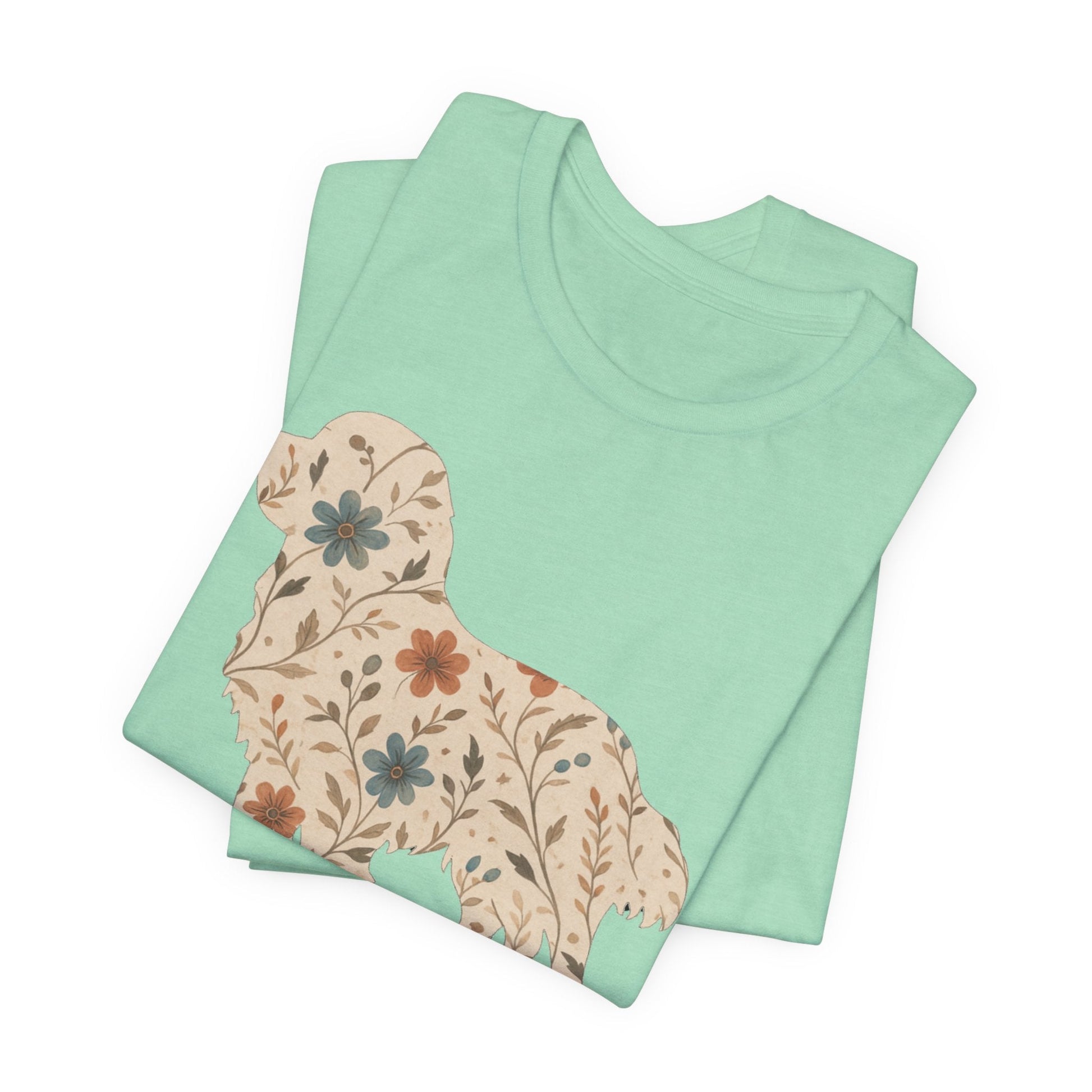 Printify T-Shirt Cavalier King Charles Floral Silhouette TShirt