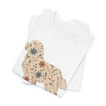 Printify T-Shirt Cavalier King Charles Floral Silhouette TShirt