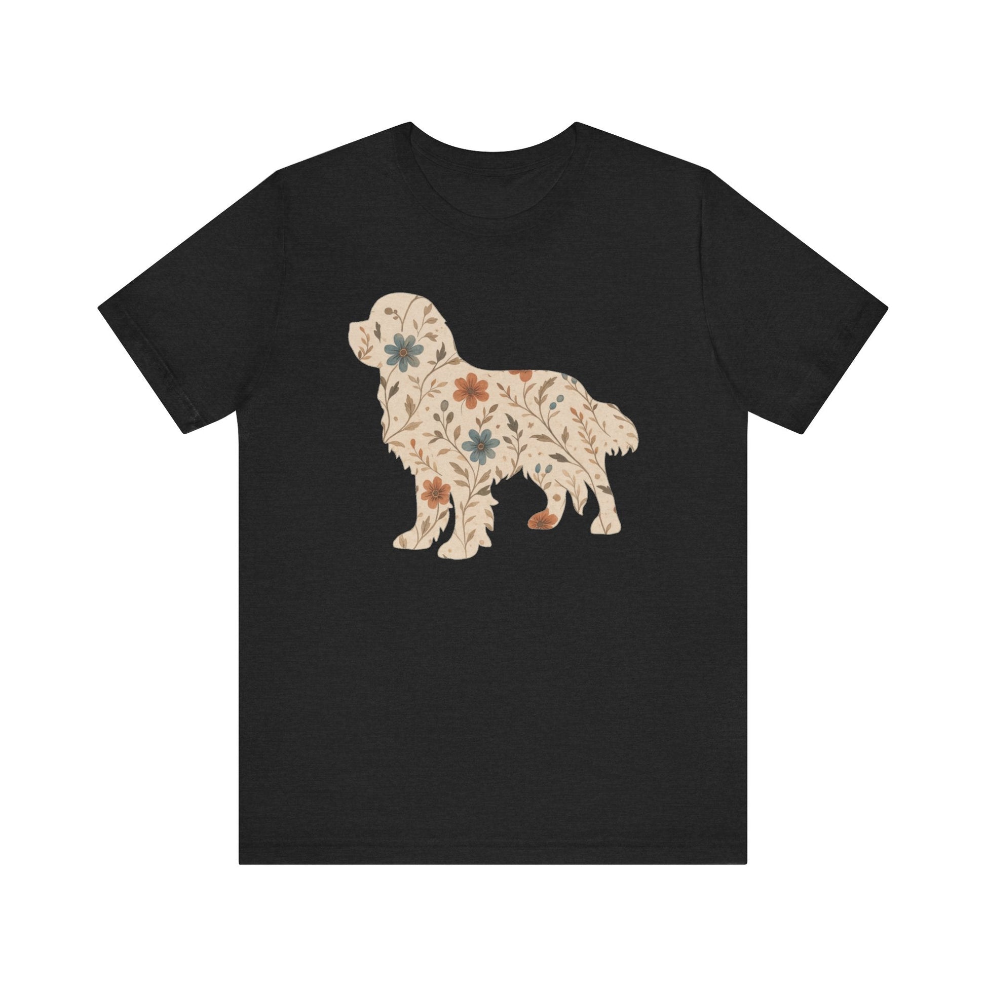 Printify T-Shirt Cavalier King Charles Floral Silhouette TShirt