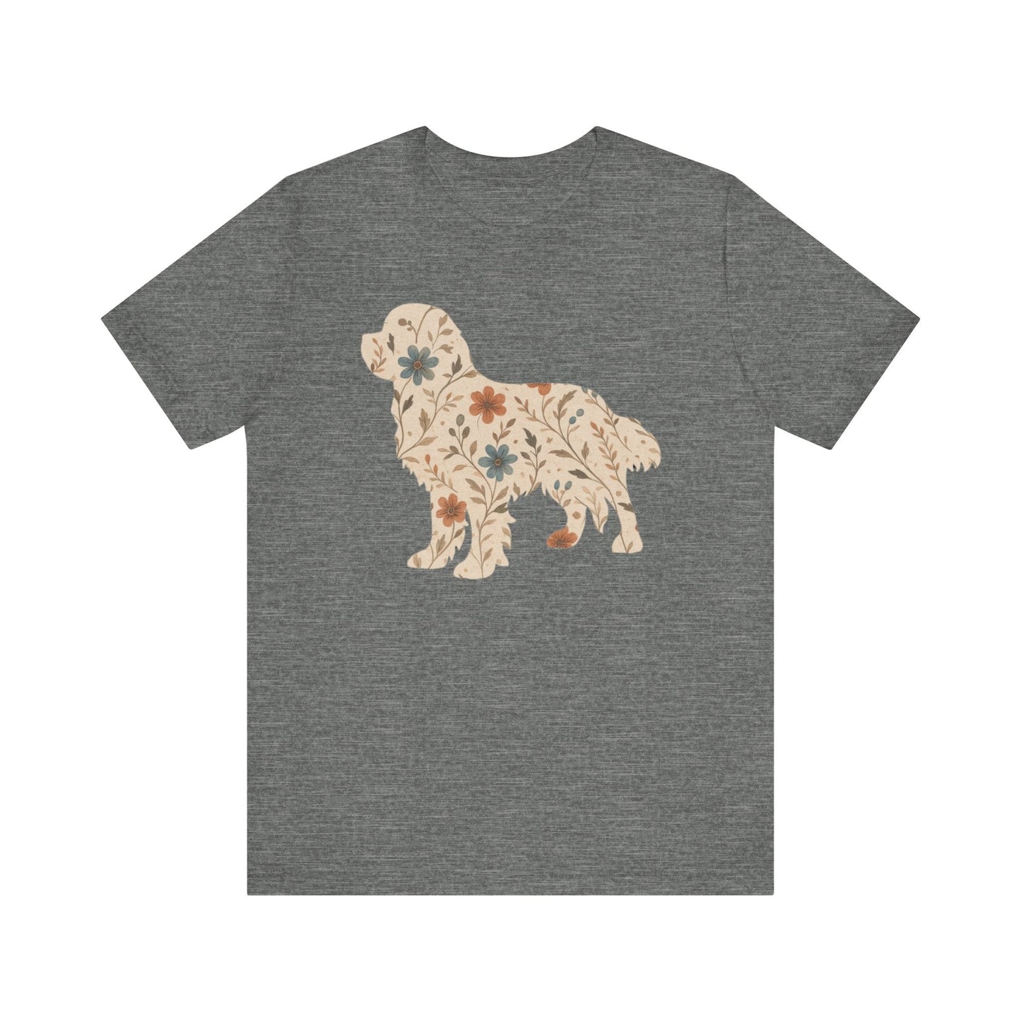 Printify T-Shirt Cavalier King Charles Floral Silhouette TShirt