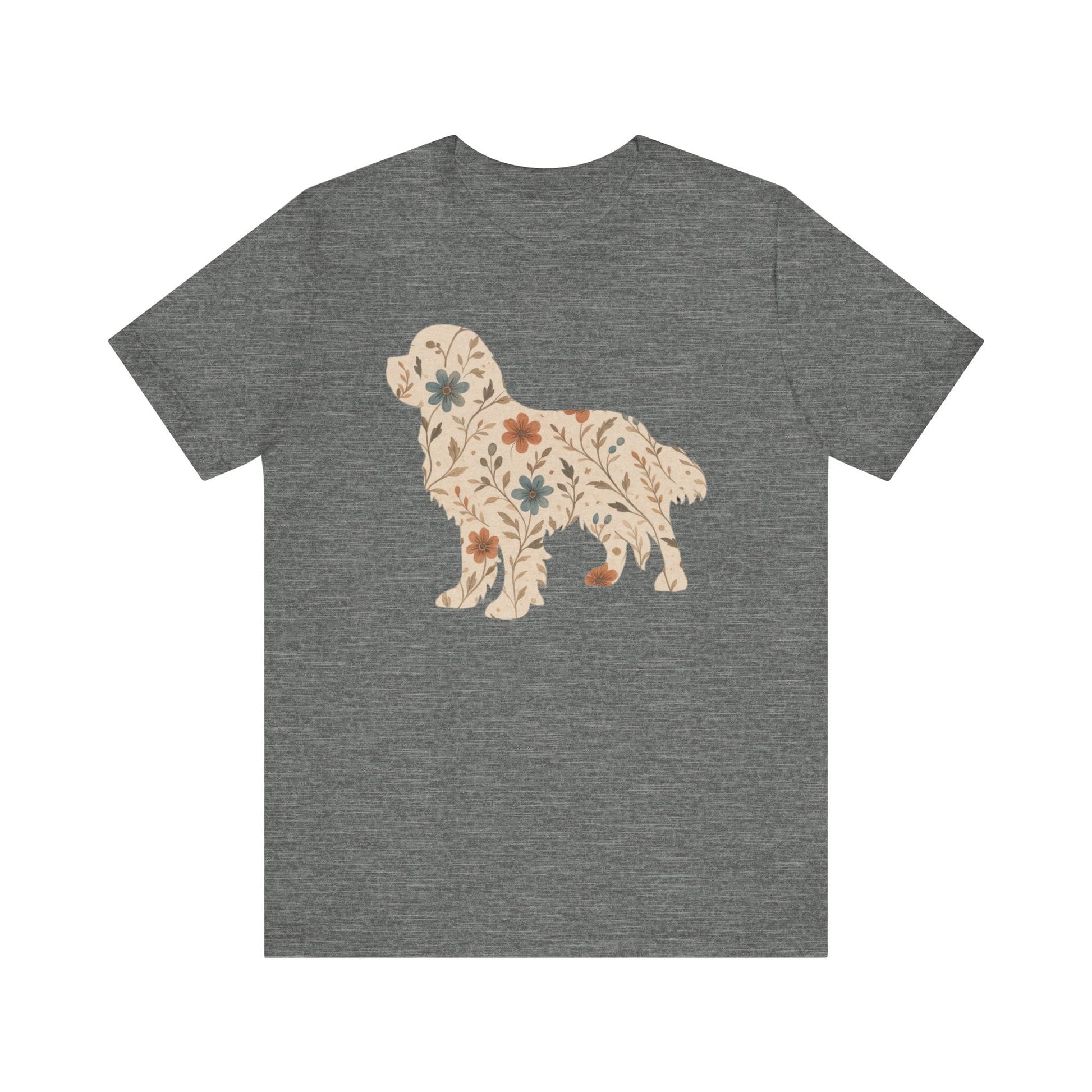 Printify T-Shirt Cavalier King Charles Floral Silhouette TShirt