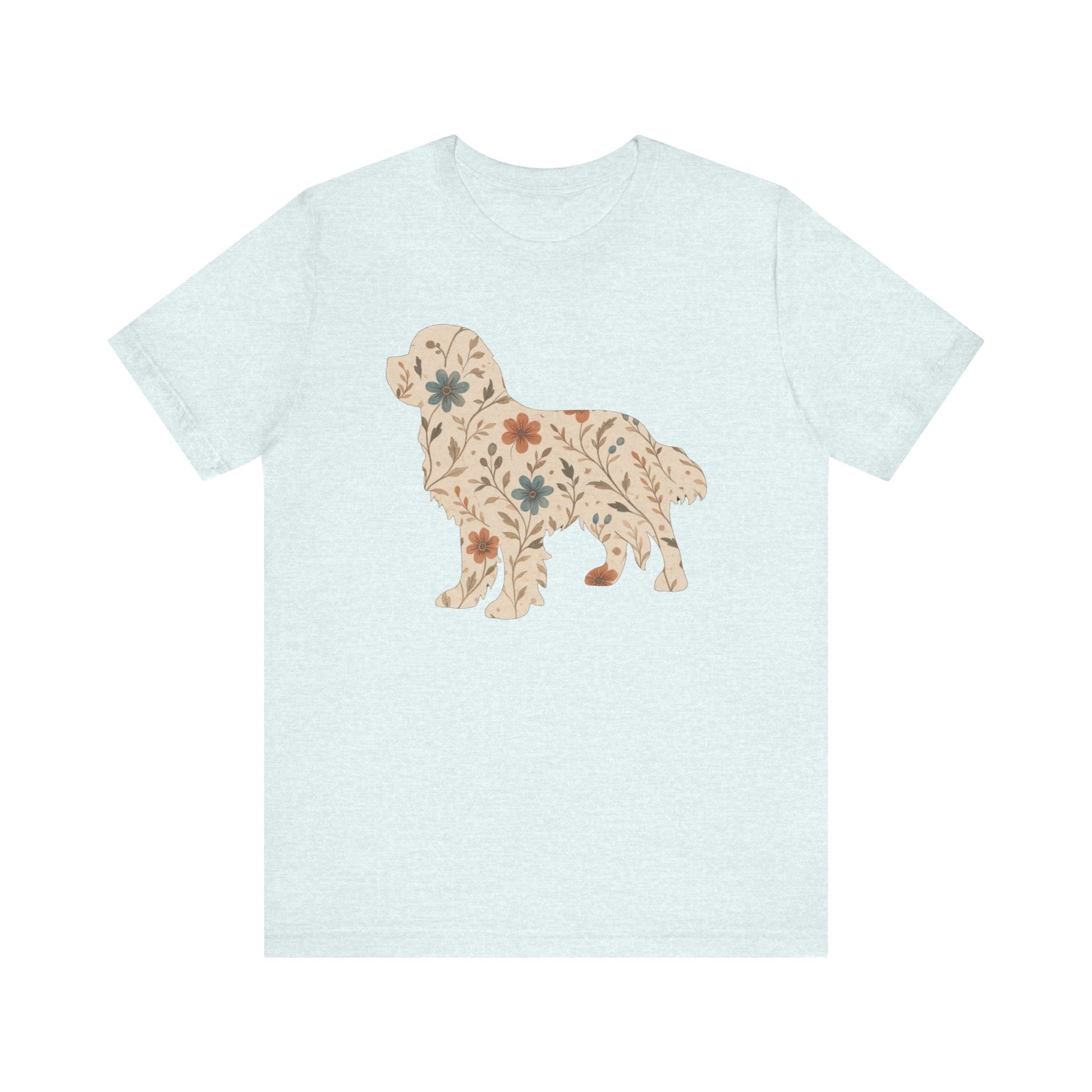 Printify T-Shirt Cavalier King Charles Floral Silhouette TShirt