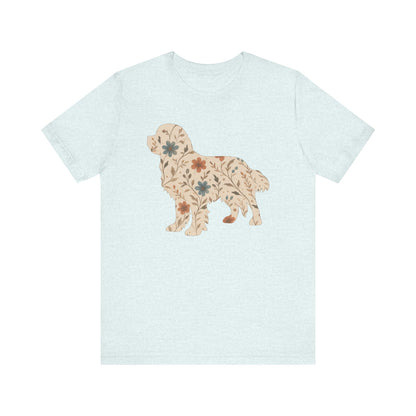 Printify T-Shirt Cavalier King Charles Floral Silhouette TShirt