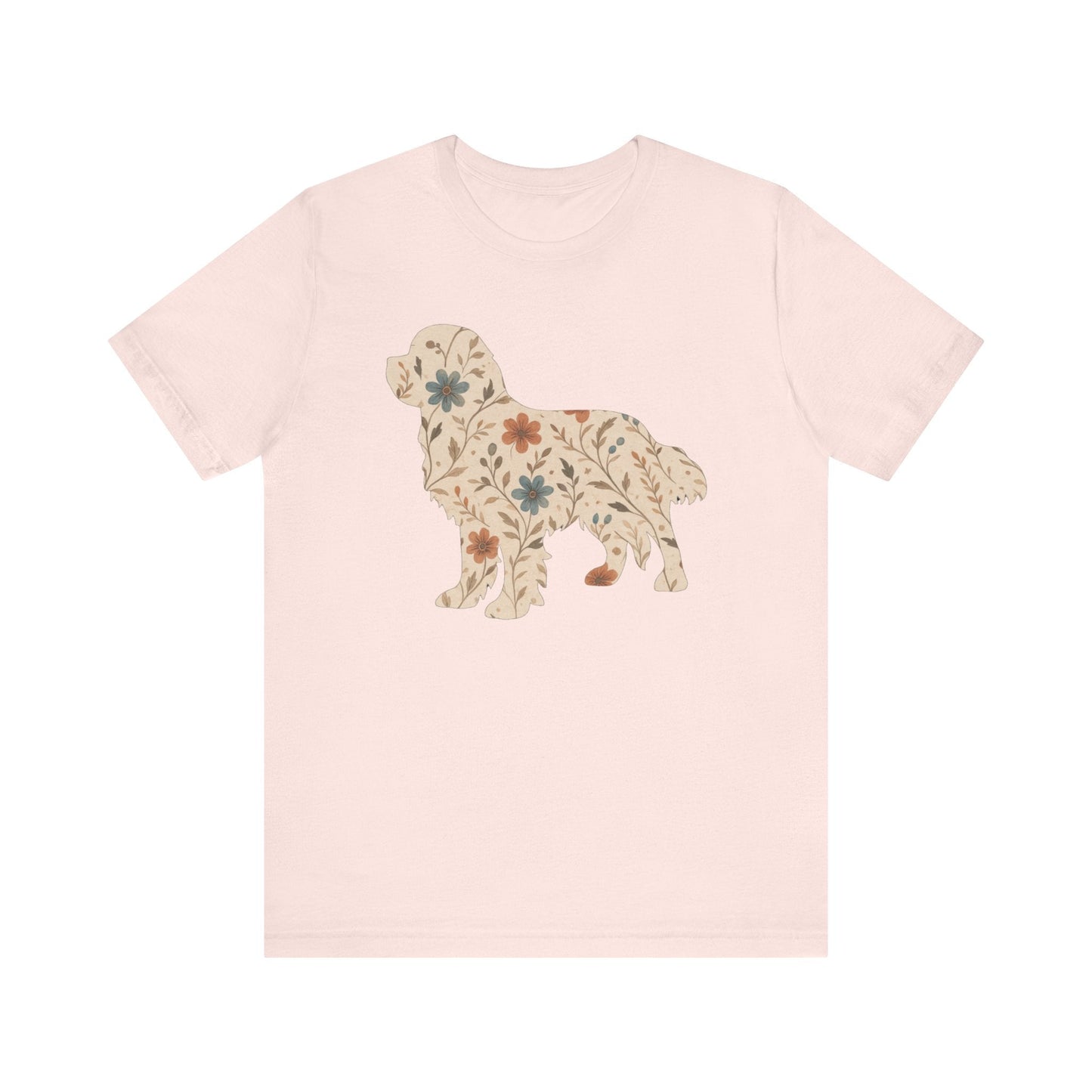 Printify T-Shirt Cavalier King Charles Floral Silhouette TShirt