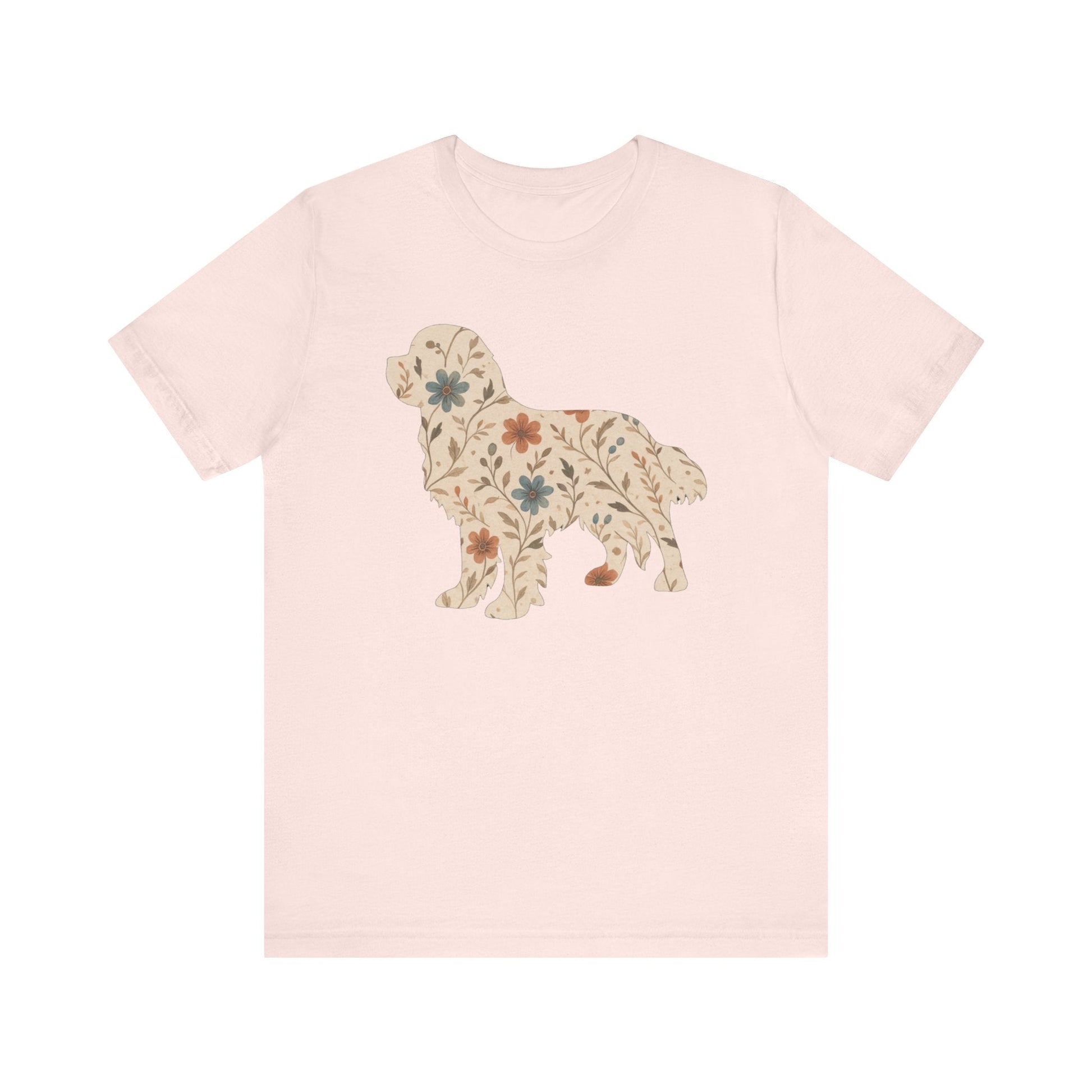 Printify T-Shirt Cavalier King Charles Floral Silhouette TShirt