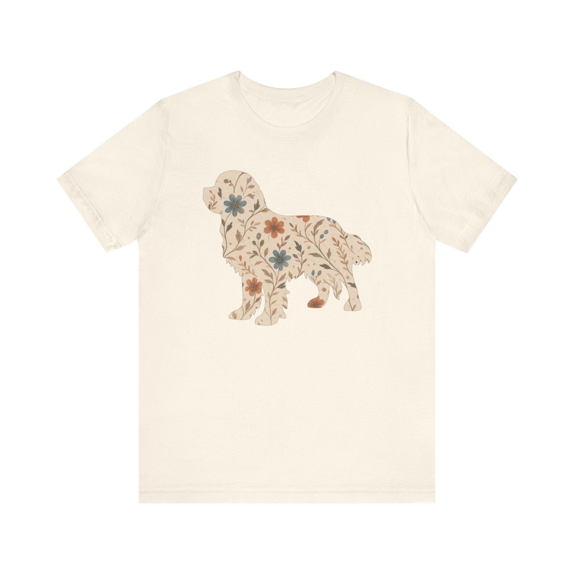 Printify T-Shirt Cavalier King Charles Floral Silhouette TShirt