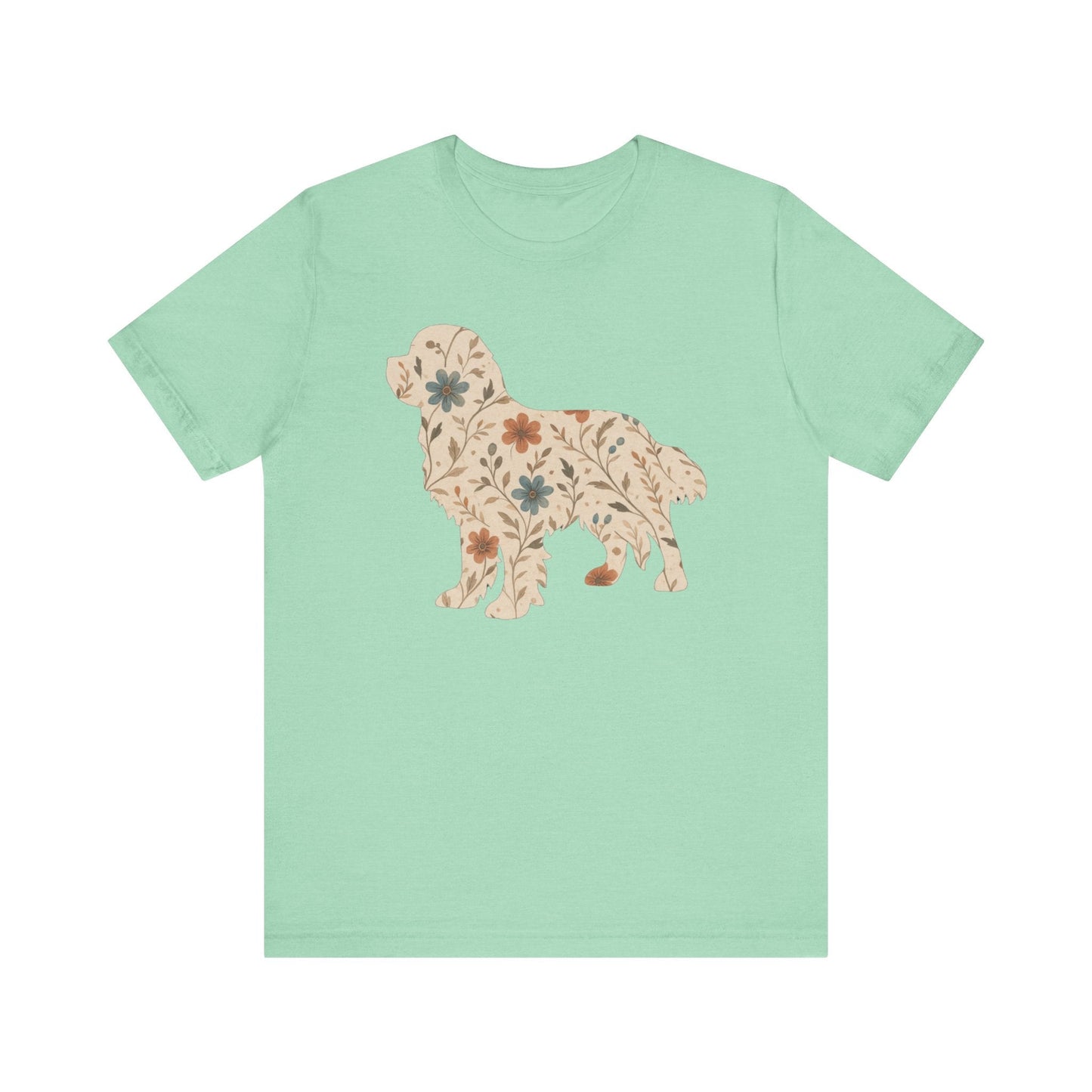 Printify T-Shirt Cavalier King Charles Floral Silhouette TShirt