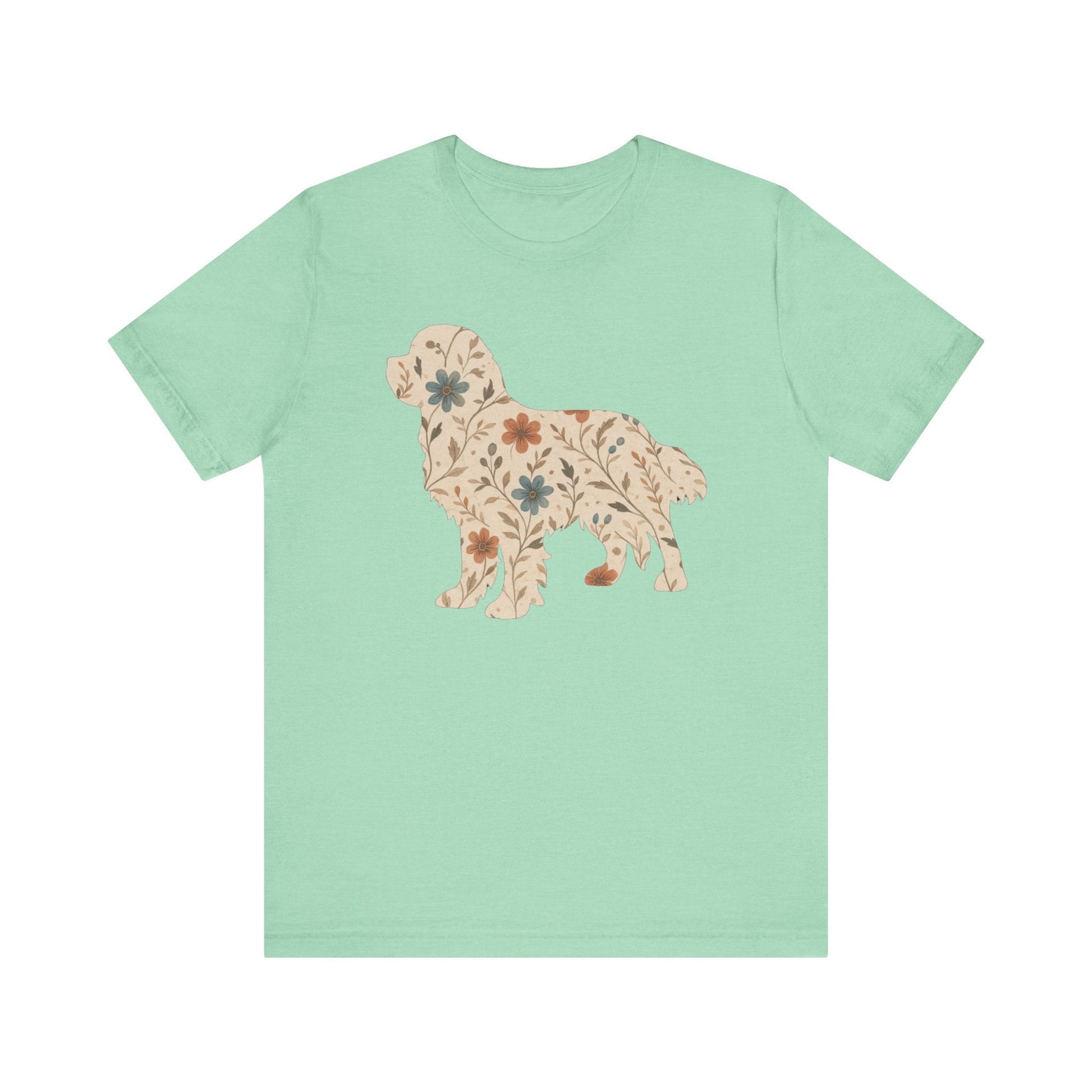Printify T-Shirt Cavalier King Charles Floral Silhouette TShirt