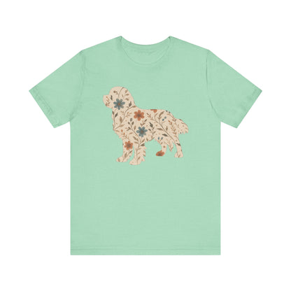 Printify T-Shirt Cavalier King Charles Floral Silhouette TShirt