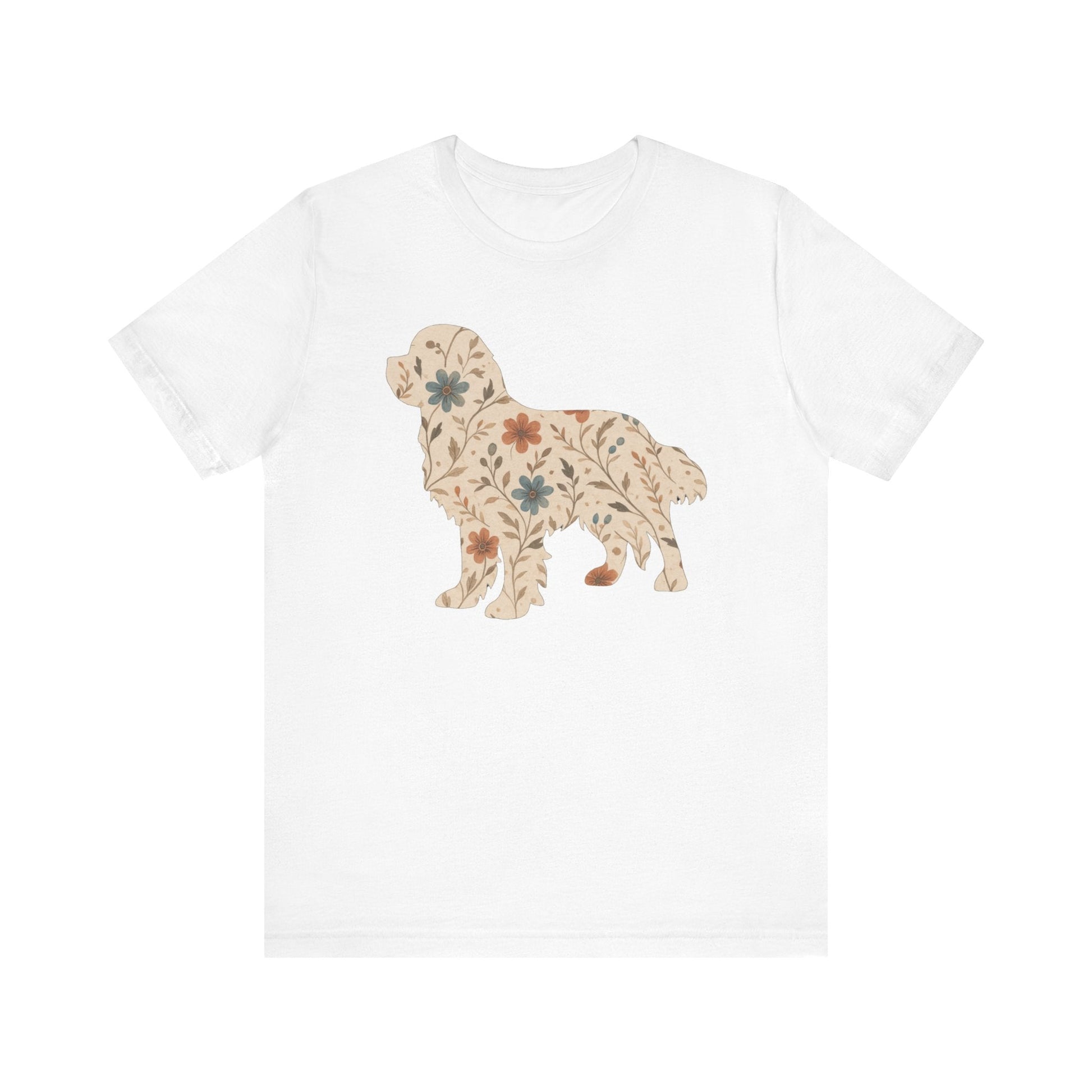 Printify T-Shirt Cavalier King Charles Floral Silhouette TShirt