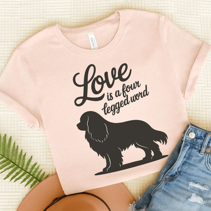 Printify T-Shirt Soft Pink / S Cavalier King Charles Four Legged Word TShirt