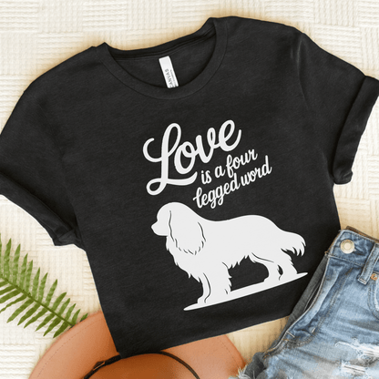 Printify T-Shirt Solid Black Blend / S Cavalier King Charles Four Legged Word TShirt