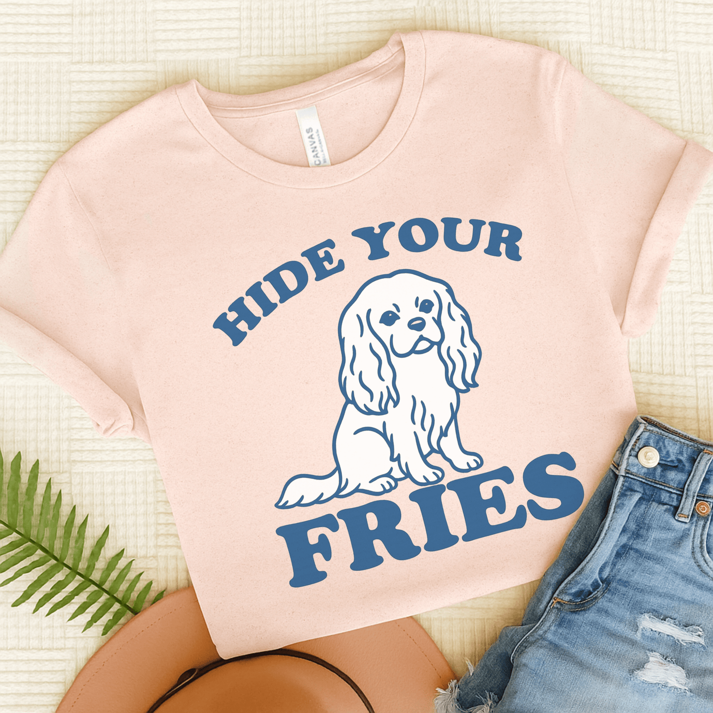 Printify T-Shirt Soft Pink / S Cavalier King Charles Fries TShirt