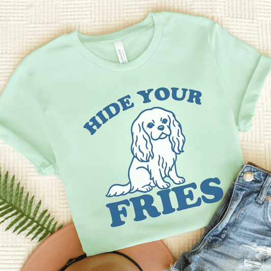 Printify T-Shirt Heather Mint / S Cavalier King Charles Fries TShirt