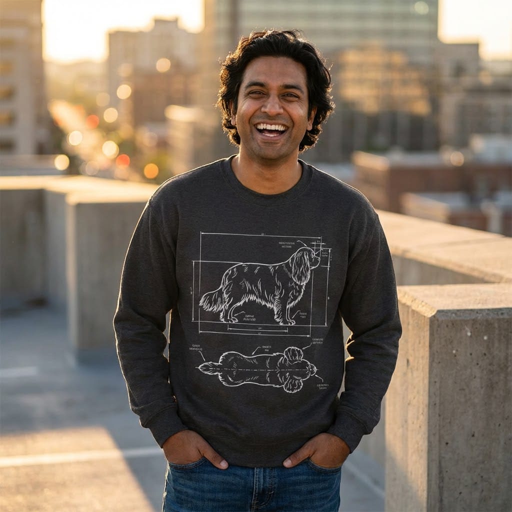 Cavalier King Charles Funny Blueprint Sweatshirt