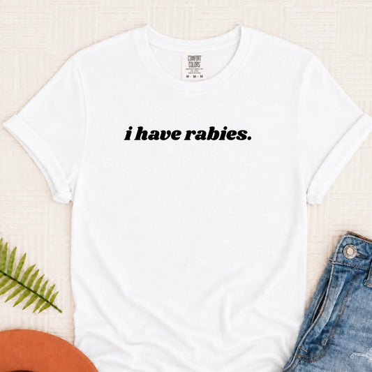 Cavalier King Charles Funny I Have Rabies Unisex Tshirt White