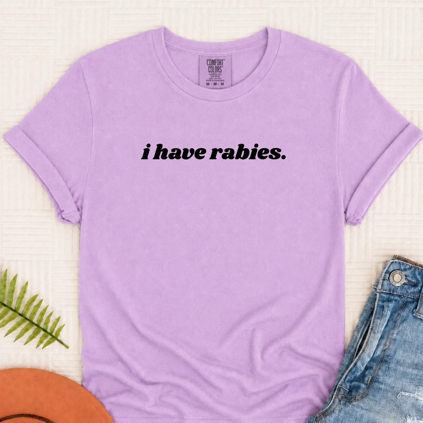 T-Shirt Orchid / S Cavalier King Charles Funny I Have Rabies Unisex Tshirt