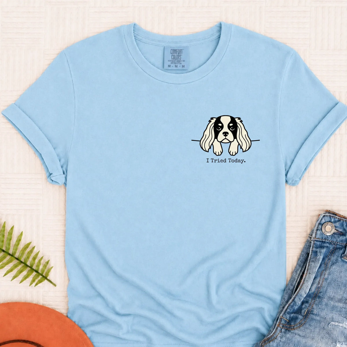 Cavalier King Charles Funny Tried Today Unisex Tshirt Chambray
