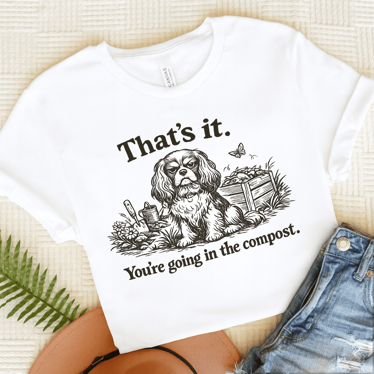 Cavalier Gardening Compost Unisex TShirt White