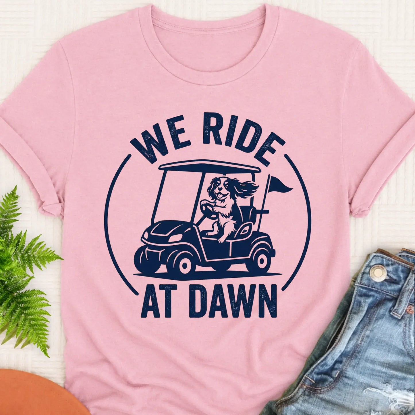 Cavalier King Charles Golf Cart Unisex TShirt Blossom